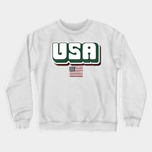 USA American Flag, 4th July Crewneck Sweatshirt